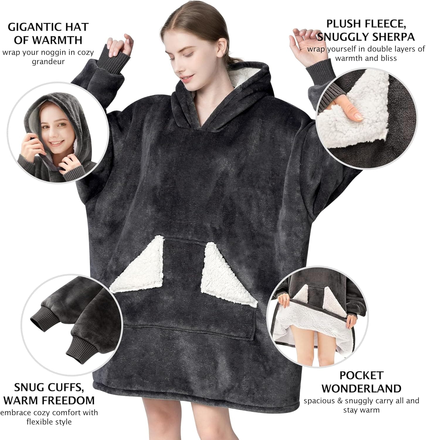 Touchat Wearable Blanket (Oversized Sweatshirt)